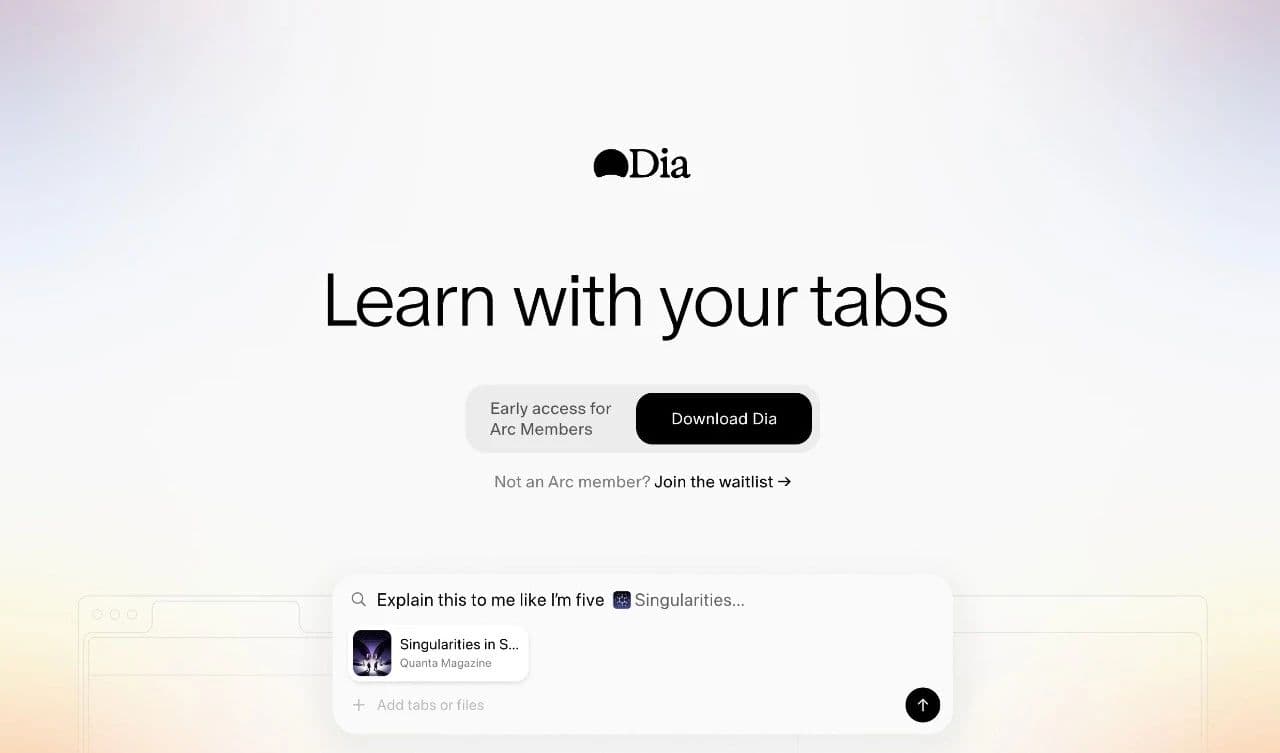 Dia Browser Beta Release: Exploring New Paradigms in AI Browser